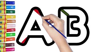 Learn Alphabet Patterns A and B  Colors Lines Curves Puzzle Cut Outs  Nursery amp Preschool [upl. by Carolle]