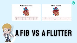 Atrial Fibrillation aFib Vs Atrial Flutter aFlutter ECG Review [upl. by Torrlow]