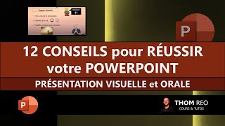 RÉUSSIR votre POWERPOINT en 12 CONSEILS pratiques  exposé oral conférence présentation [upl. by Claud]