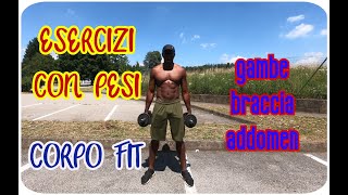 Allenamento A CASA Con Pesetti Gambe Braccia E Addome Tonici [upl. by Thorwald]