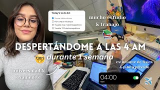 Despertándome a las 4 AM Durante 1 Semana para Estudiar  Vlog Y Cómo tu Puedes También [upl. by Cenac]