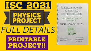 HOW TO MAKE THE ISC PHYSICS PROJECT FOR ISC BOARD EXAMS 2021 WATER ALARM PROJECT FOR ISC BOARD 2021 [upl. by Galang]