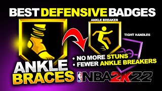 ANKLE BRACES 2K22  BEST DEFENSIVE BADGE AGAINST ANKLE BREAKER AND TIGHT HANDLES [upl. by Nelie]