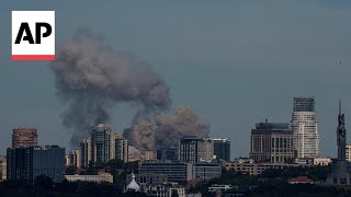 Aftermath as Russian missiles hit childrens hospital in Kyiv Ukraine [upl. by Wende]