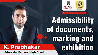 Admissibility of documents marking and exhibition  K Prabhakar Advocate Madurai High Court [upl. by Henri]