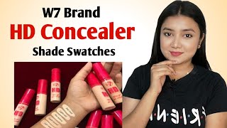 কম দামের কনসিলার  W7 HD Concealer Shade Swatches for Beginners  Makeup tips amp Tricks [upl. by Crispa525]