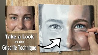 Oil Painting Tutorial  Grisaille Techniques PORTRAIT STUDY For Beginners and onwards [upl. by Sukcirdor927]