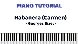 PIANO TUTORIAL amp SHEET  Habanera Carmen  Georges Bizet [upl. by Elwood407]