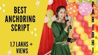 Best Anchoring Script for Sangeet  Sangeet Anchoring  Paridhi Jain [upl. by Anawal]