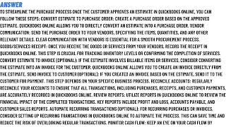 what should you do to streamline the purchase process once the customer approves an estimate [upl. by Pudendas]