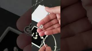 How to open Pandora bracelet Add charms to Pandora Bangle pandora bracelet pandora bangle shorts [upl. by Hedi]