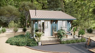 20x23 Small House Tour 2 Bedrooms amp Charming Porch  Perfect Tiny Home Ideas [upl. by Blossom]