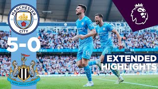 EXTENDED HIGHLIGHTS  Man City 50 Newcastle  Sterling double Laporte Rodri amp Foden goals [upl. by Jaban]