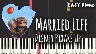 Michael Giacchino  Married Life  Disney Pixars Up Easy Piano Piano Tutorial Sheet [upl. by Mischa548]