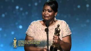 Octavia Spencer Wins Best Supporting Actress 84th Oscars 2012 [upl. by Elvera]