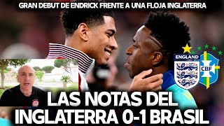 ENDRICK BELLINGHAM VINICIUS RAPHINHA LAS NOTAS DEL TRIUNFO DE BRASIL EN WEMBLEY ANTE INGLATERRA [upl. by Nareht]