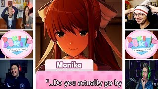 Lets Players Reaction To Monika Knowing Their RealSteam Name  Doki Doki Literature Club [upl. by Ogata391]