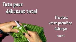 Tuto tricot pour débutant total  Première écharpe Part I [upl. by Gad]