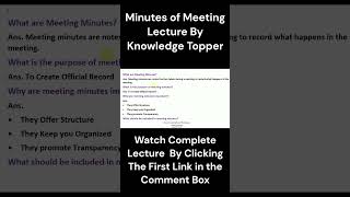 Minutes of Meeting shorts youtubeshorts meeting [upl. by Naivatco146]