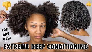 Extreme Deep Conditioning Routine Using ONE Product  For DryDamaged Natural Hair [upl. by Eedolem]