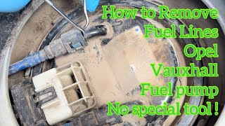 How to Remove Fuel Line on Opel Vauxhall Fuel Pump  Petrol Pipe Unplug [upl. by Arakawa]