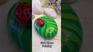 Cute Stone Painting🐞🍃painting art craft homedecor shorts shortvideo ytshorts easy diy [upl. by Aicram]