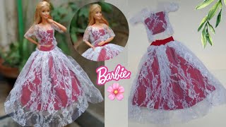 Making dolls long skirt amp top doll dress making easy doll ke kapdeADoll designer❤️ [upl. by Eizeerb]