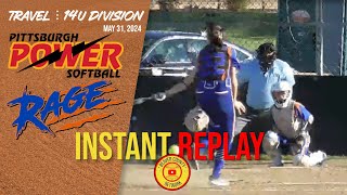 🥎✂🎞️14U Division︙Pittsburgh Power vs Valley Rage︙Instant Replays [upl. by Coplin369]