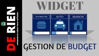 tutoriel excel  widget pour gestion de budget [upl. by Nilrev]