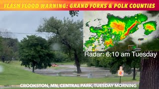 BREAKING NEWS FLASH FLOOD WARNING Grand Forks amp Polk Counties [upl. by Sal]