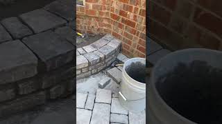 Paver steps being built on a paver patio installation Pavestone paver steps patio pavestone [upl. by Negriv]