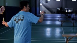 How to Long Serve  Badminton Lessons [upl. by Ecila317]