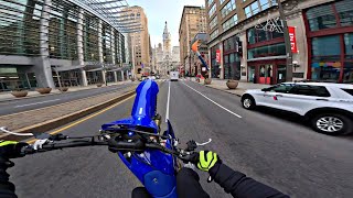 2023 YZ450F WHEELIES THROUGH THE CITY [upl. by Akaya867]