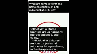 What are some differences between collectivist and individualist cultures psychology english [upl. by Nosyaj]