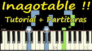 INAGOTABLE Piano Tutorial Cover Facil  Partitura PDF Sheet Music Easy Midi [upl. by Gena]