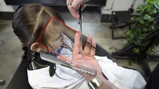 How to cut the Most Popular Layered Haircut [upl. by Yknarf]