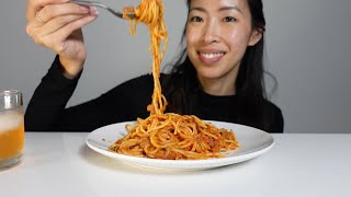 Spaghetti Bolognese Pasta🍝  Mukbang  ASMR  Eating Sounds [upl. by Aekahs]