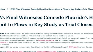 Federal Judge Orders EPA to Regulate Water Fluoridation as a Toxic Substance in the US [upl. by Standley]