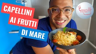 Capellini Ai Frutti Di Mare Seafood Pasta Recipe  Cositos Kitchen [upl. by Ahsenav]