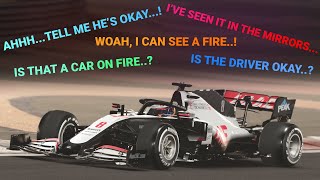 Drivers’ Radio Reaction to Grosjeans Crash  F1 2020 Bahrain Grand Prix [upl. by Aneehsirk]