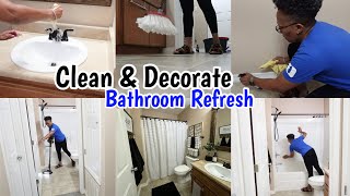 NEW CLEAN amp DECORATE WITH ME  BATHROOM REFRESH  CLEANING MOTIVATION [upl. by Acul836]