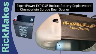 ExpertPower EXP1245 Backup Battery Replacement in Chamberlain Garage Door Opener [upl. by Nicodemus131]