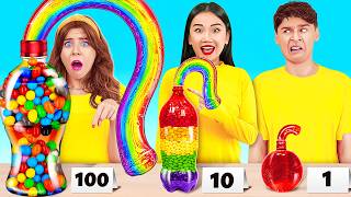 100 Layers of Food Challenge 🌈 Amazing Jelly Bottle Hacks and Rainbow Receipts by 123 GO [upl. by Nessie]