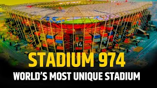 Qatars Stadium 974  Worlds first transportable stadium [upl. by Karrah]