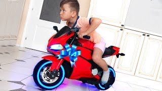 Funny Senya Ride on Sportbike Pocket bike Cross bike Unboxing Surprise toys for kids [upl. by Akelam812]