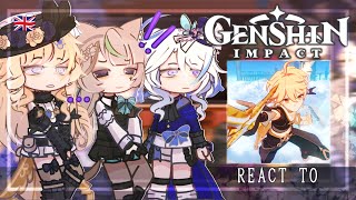 Fontaine React to the Traveler  Aether  Lumine   Gacha Club  Genshin Impact [upl. by Pucida]