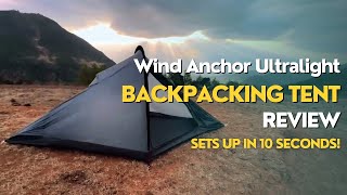 Wind Anchor Ultralight Backpacking Tent Review  Sets Up in 10 Seconds smartgadgets [upl. by Girardo]