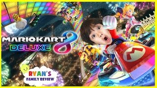 Ryan and Daddy Game Night Lets Play Mario Kart 8 Deluxe with Ryans Family Review [upl. by Arad]