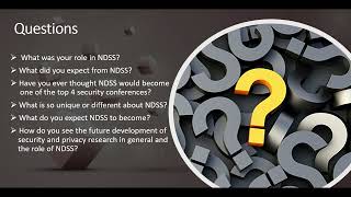 NDSS 2023  30th Anniversary Plenary Session [upl. by Maon]