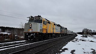 VIA Rail 6445 Passenger Train 1 The Canadian to the Siding Track [upl. by Enylodnewg]